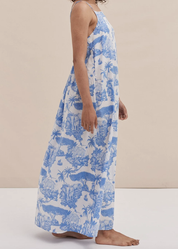 Desmond & Dempsey - LOXODONTA Blue Square Nightie - Size S