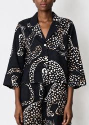 Desmond & Dempsey - JAG Navy Long Sleeve Boxy Pyjama Shirt