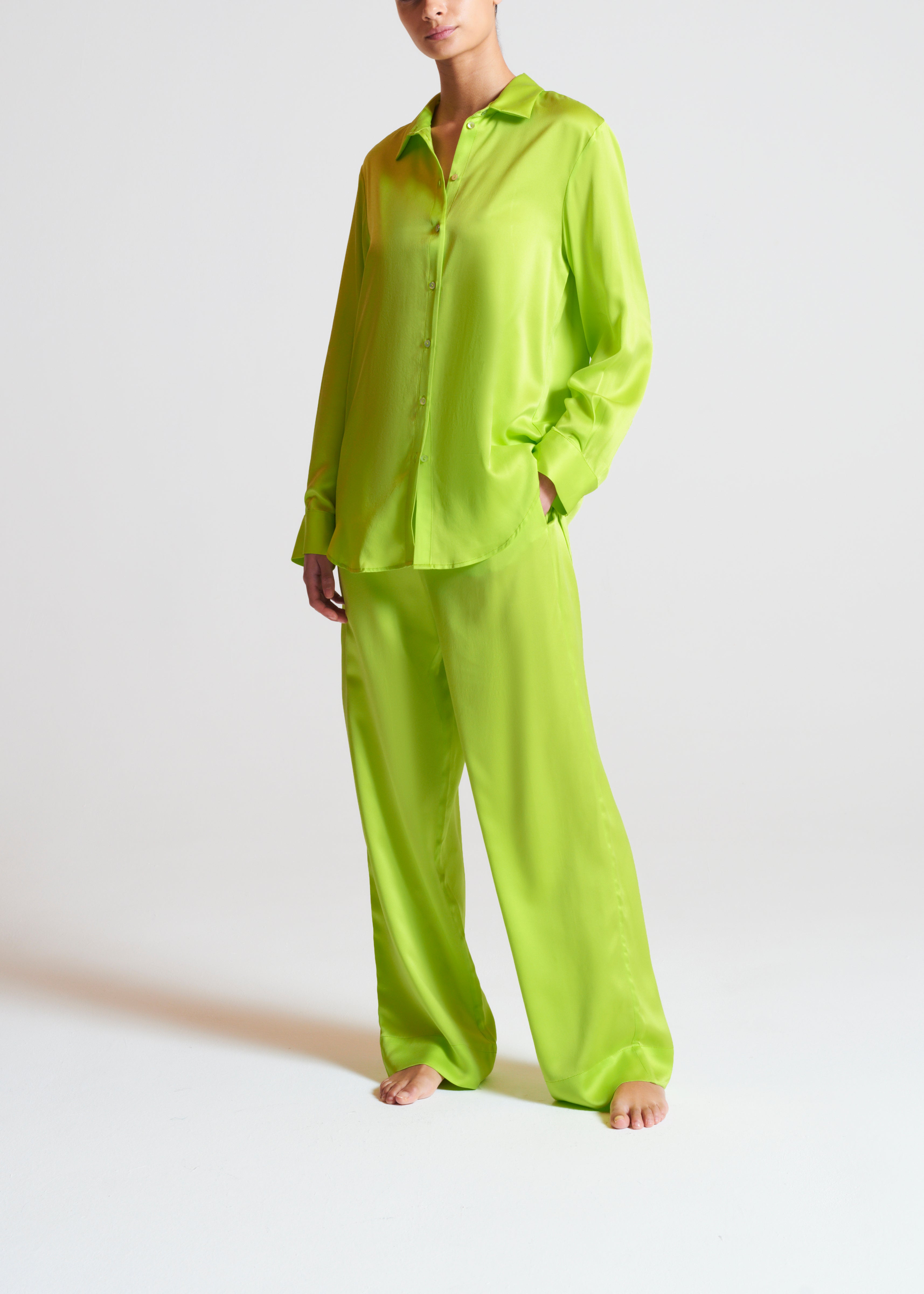 London Lime Punch Silk Pyjama Bottom