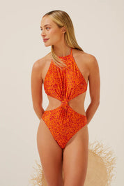 Agua de coco Poá Leaf Cut-Out One Piece With Loop M922A1395