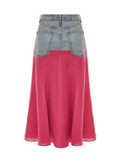 Denim & Linen Skirt - Size M
