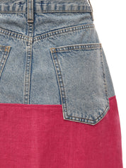 Denim & Linen Skirt - Size M