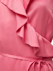Mini Wrap Dress With Flounce