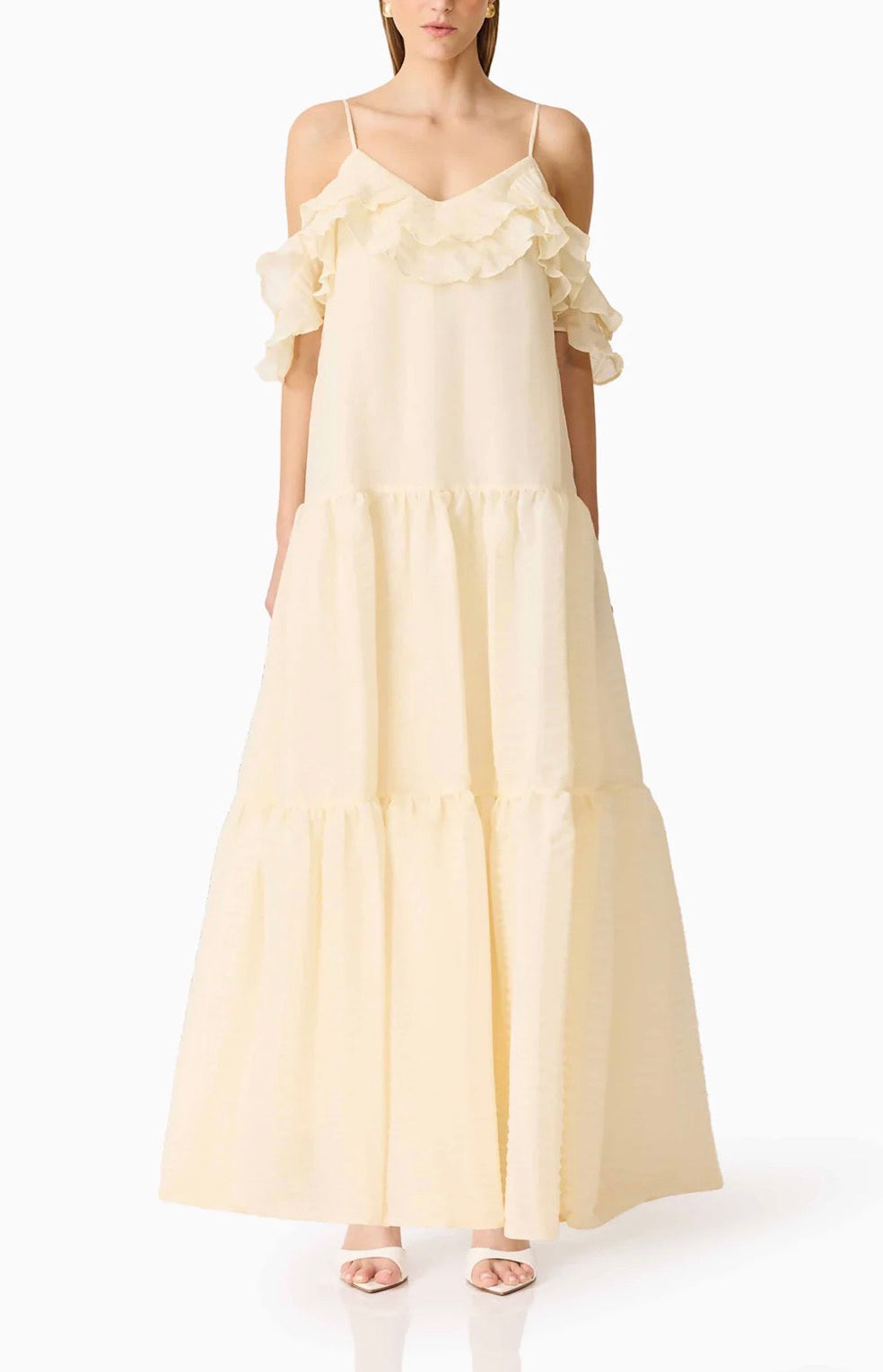Elliatt CURAAE Maribelle Maxi Dress - Lemon Yellow Size S/UK8