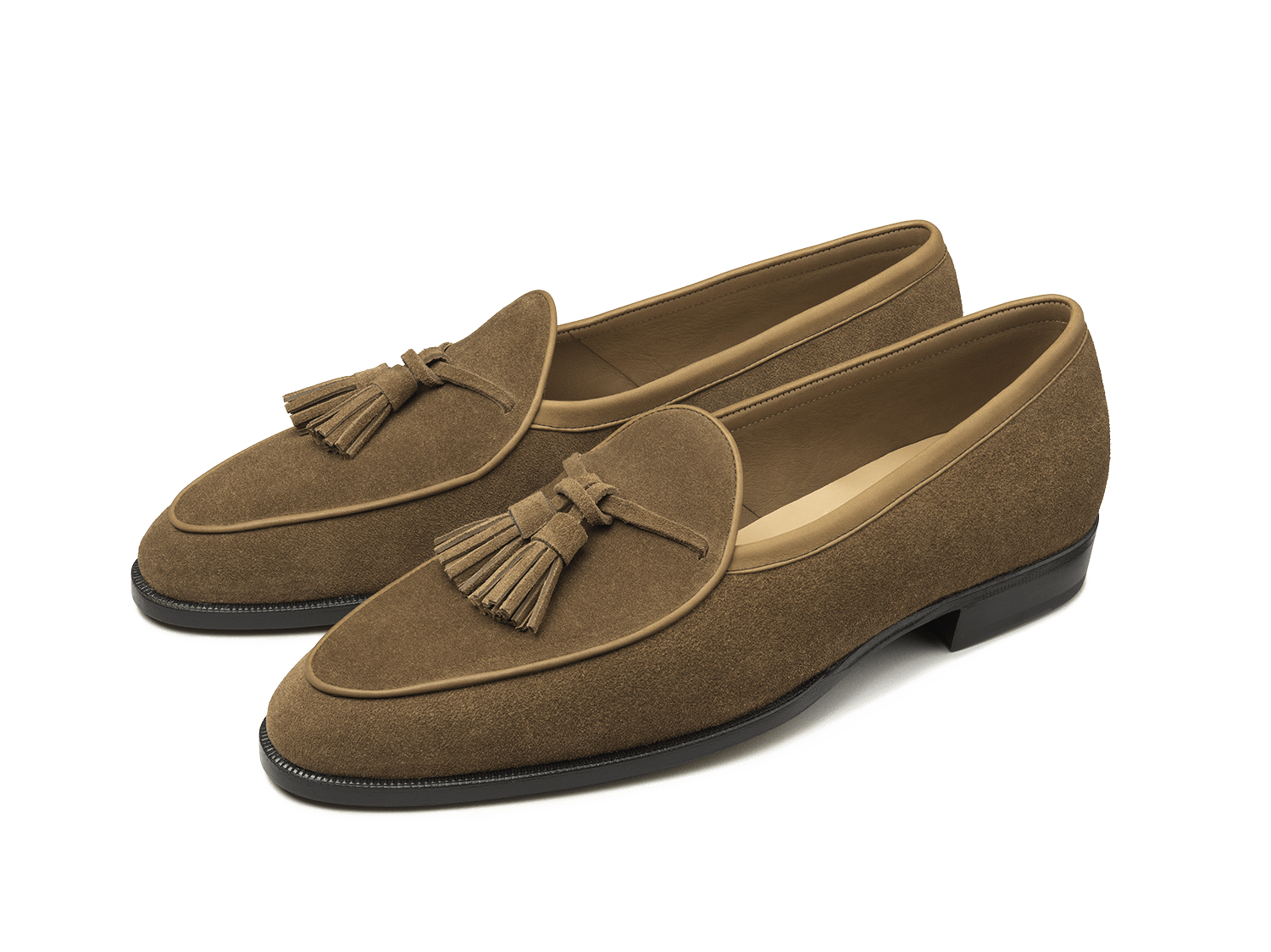 Grand Seine Tassel Loafers in Hazel Noble Suede