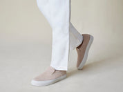 Beat Trainer in Beige Glove Suede