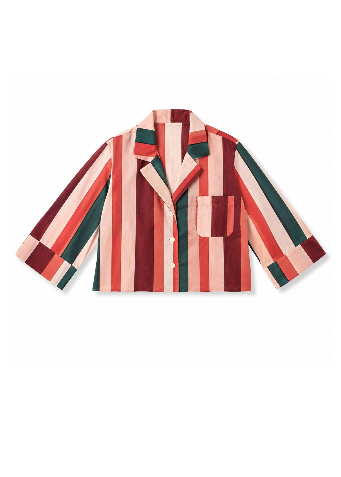 Desmond & Dempsey - MEDINA Stripe Pink Pyjama Shirt - Size XL