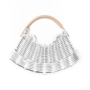White Mini Fan & Cream Handle