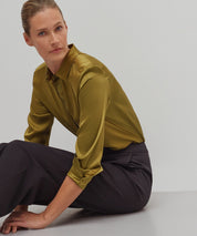 Green - Oversized Silk Shirt