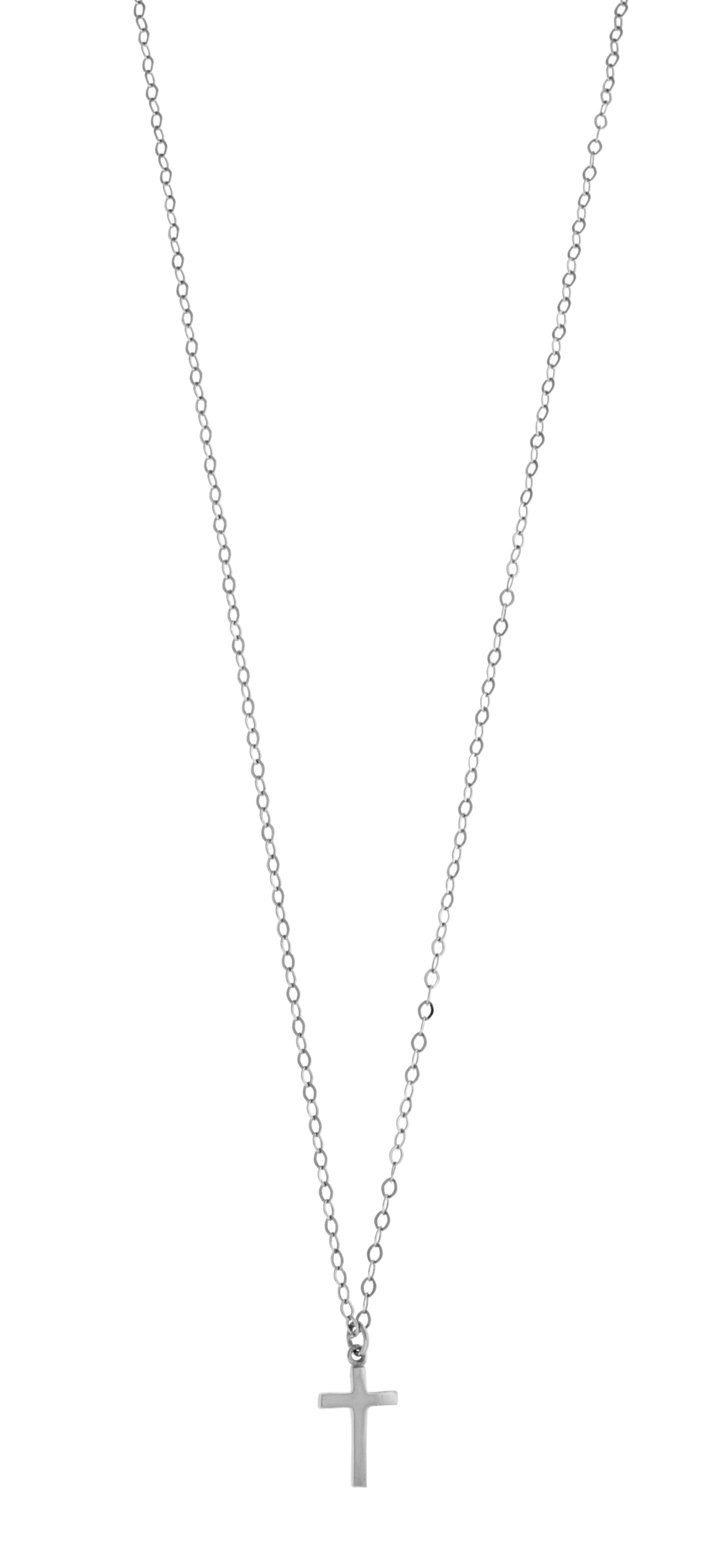 Tateossian Silver Plain Cross Necklae