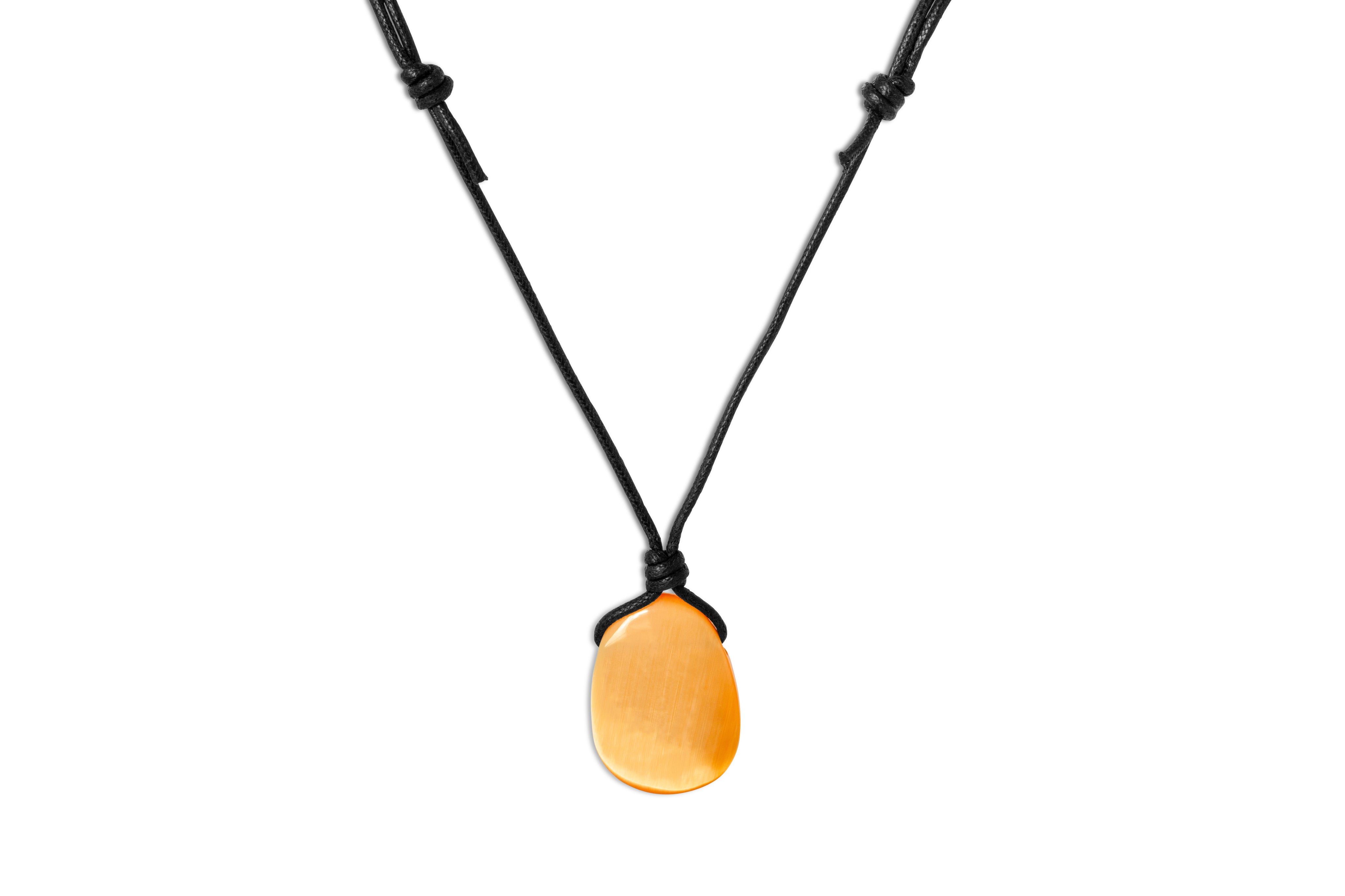 Glass pendant on a Wax cord