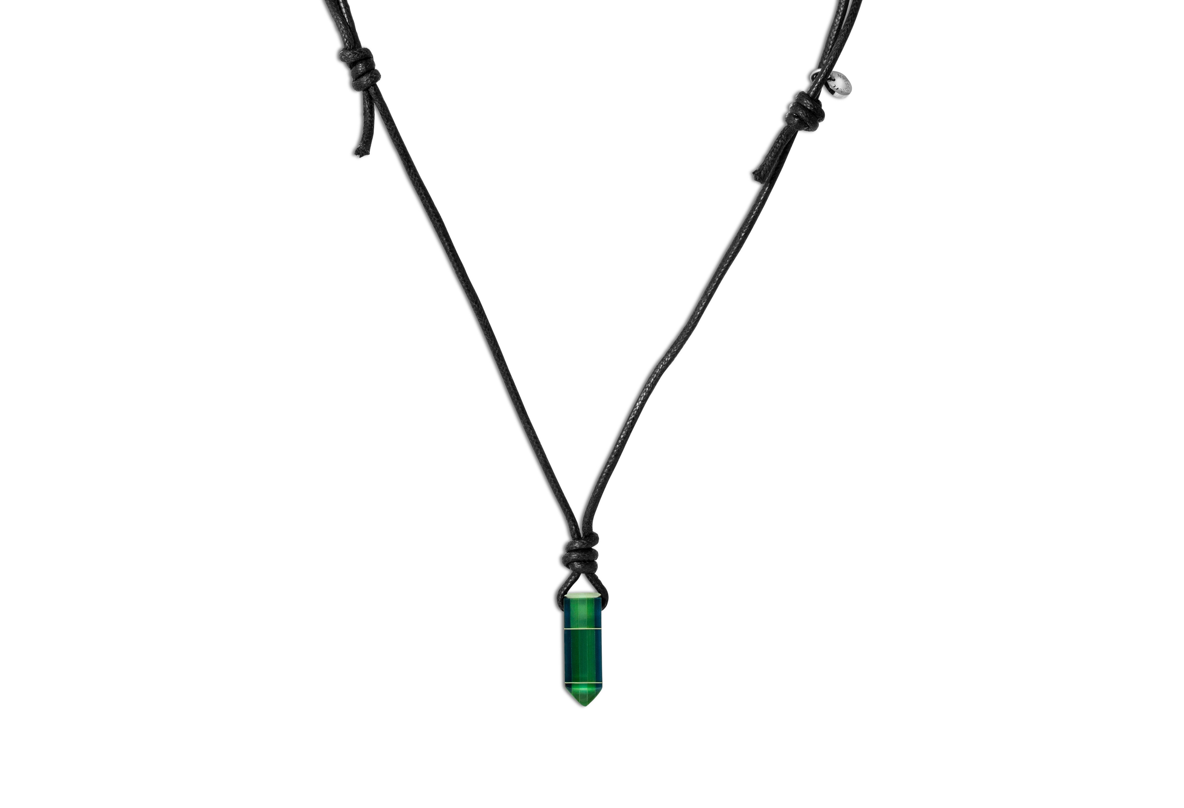 Glass pendant on a Wax cord