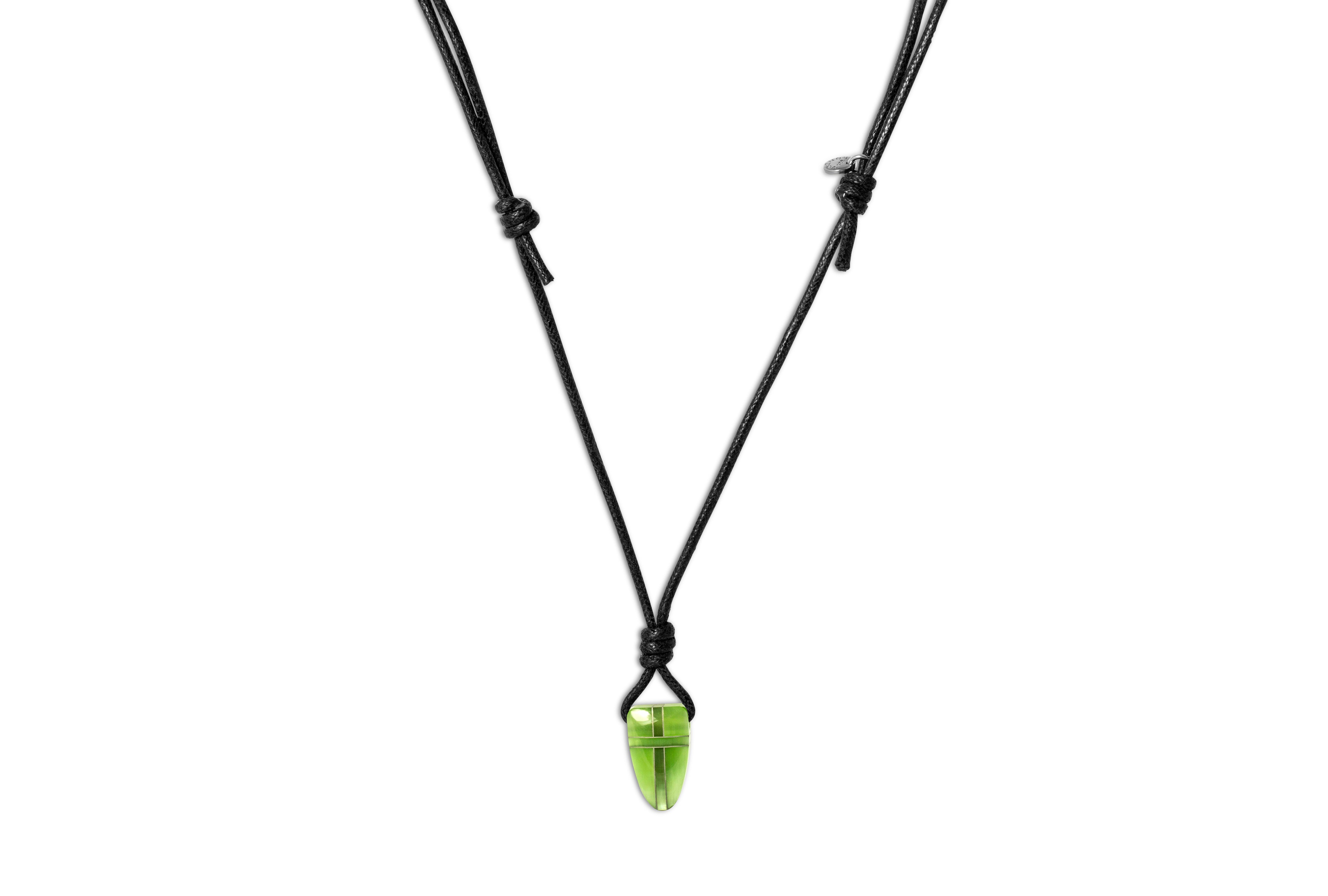 Glass pendant on a Wax cord