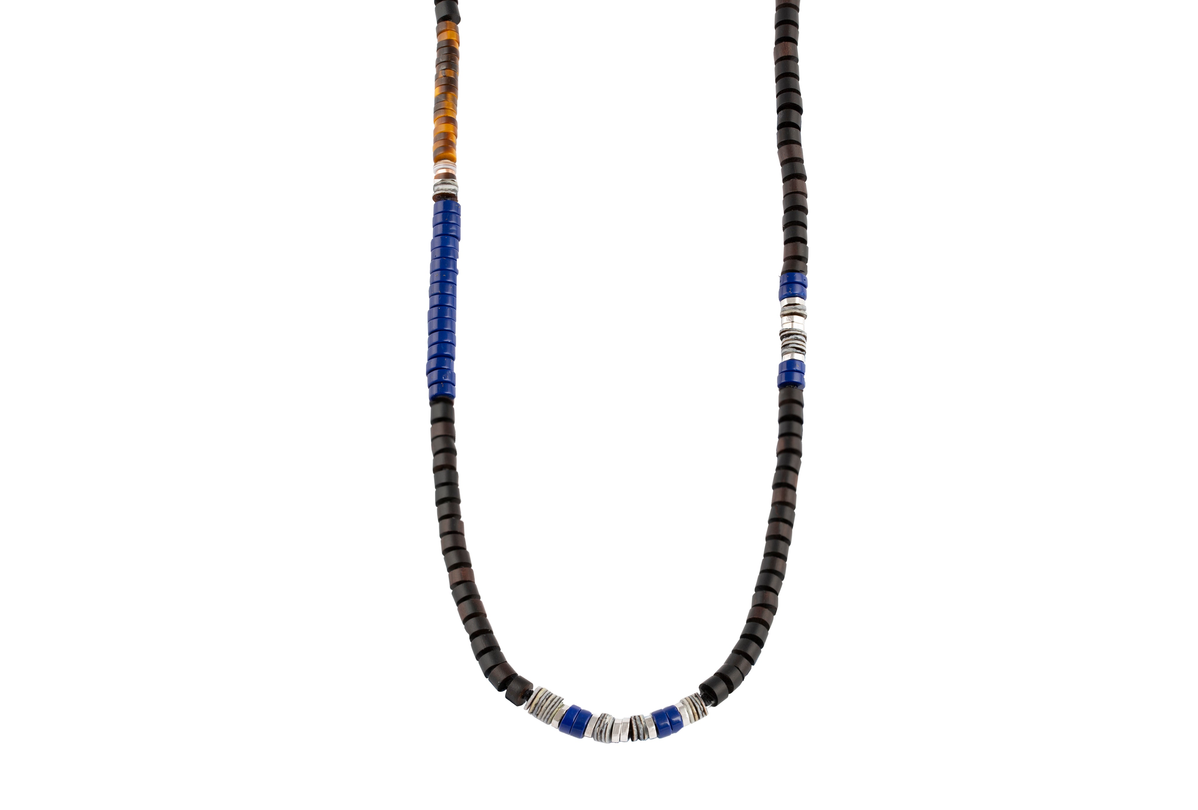 Brown Sterling Silver Discs Necklace