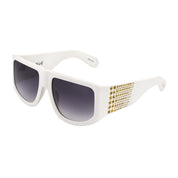 Nué Studio - IT GIRL SUNGLASSES IN WHITE WITH CRYSTALS - SAMPLE SALE LONDON 