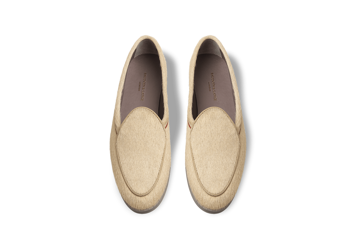 Stride Loafers in Tundra Gold Calf Hair Grey Sole