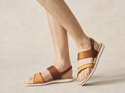 Nuage Sandal in Orange Matt Calf and Copper Translucent Kidskin