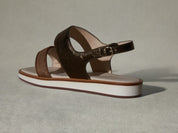 Nuage Sandal in Sirocco Silk and Metal Nappa