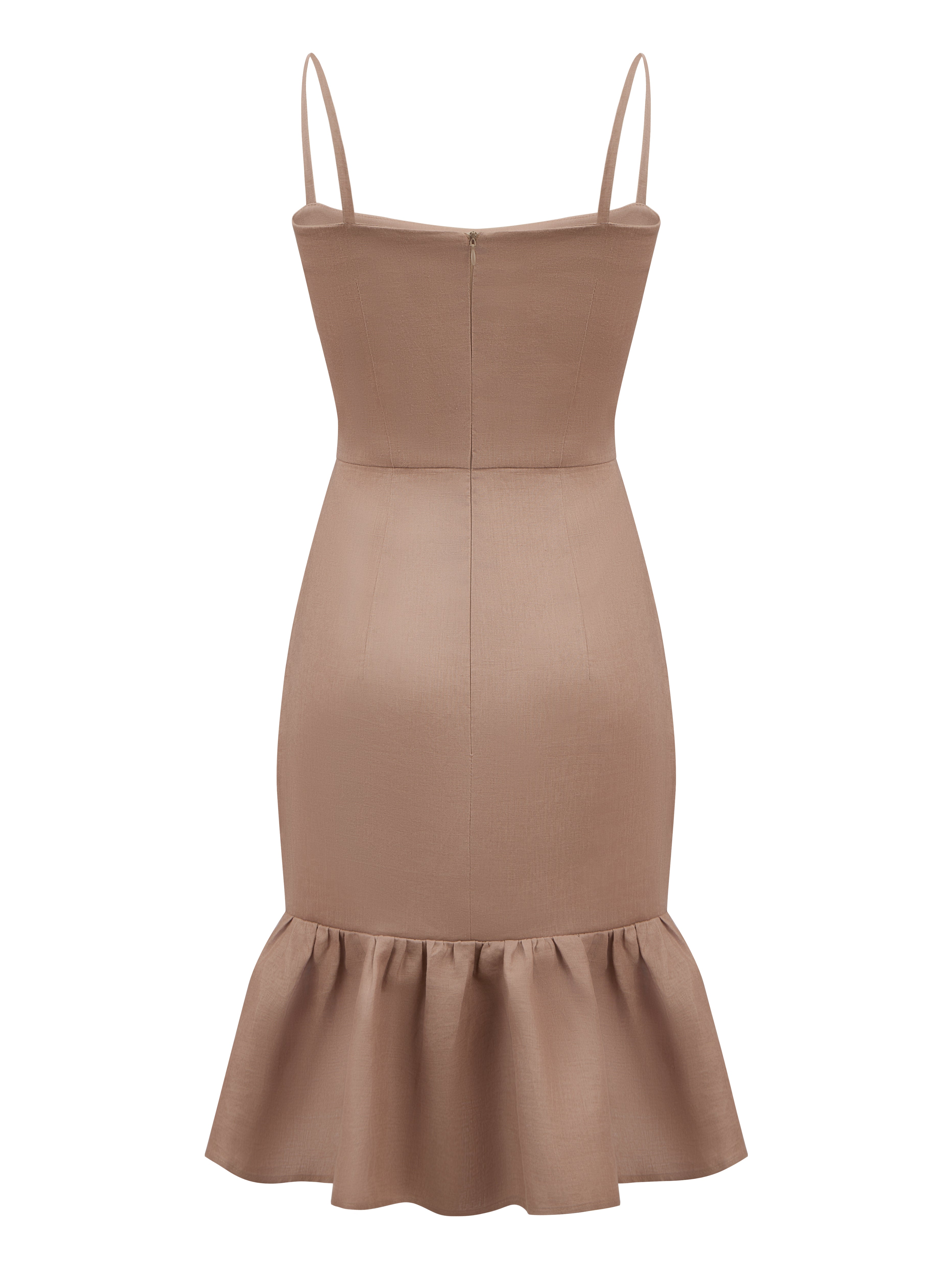 Mini Bodycon Dress With Flounce