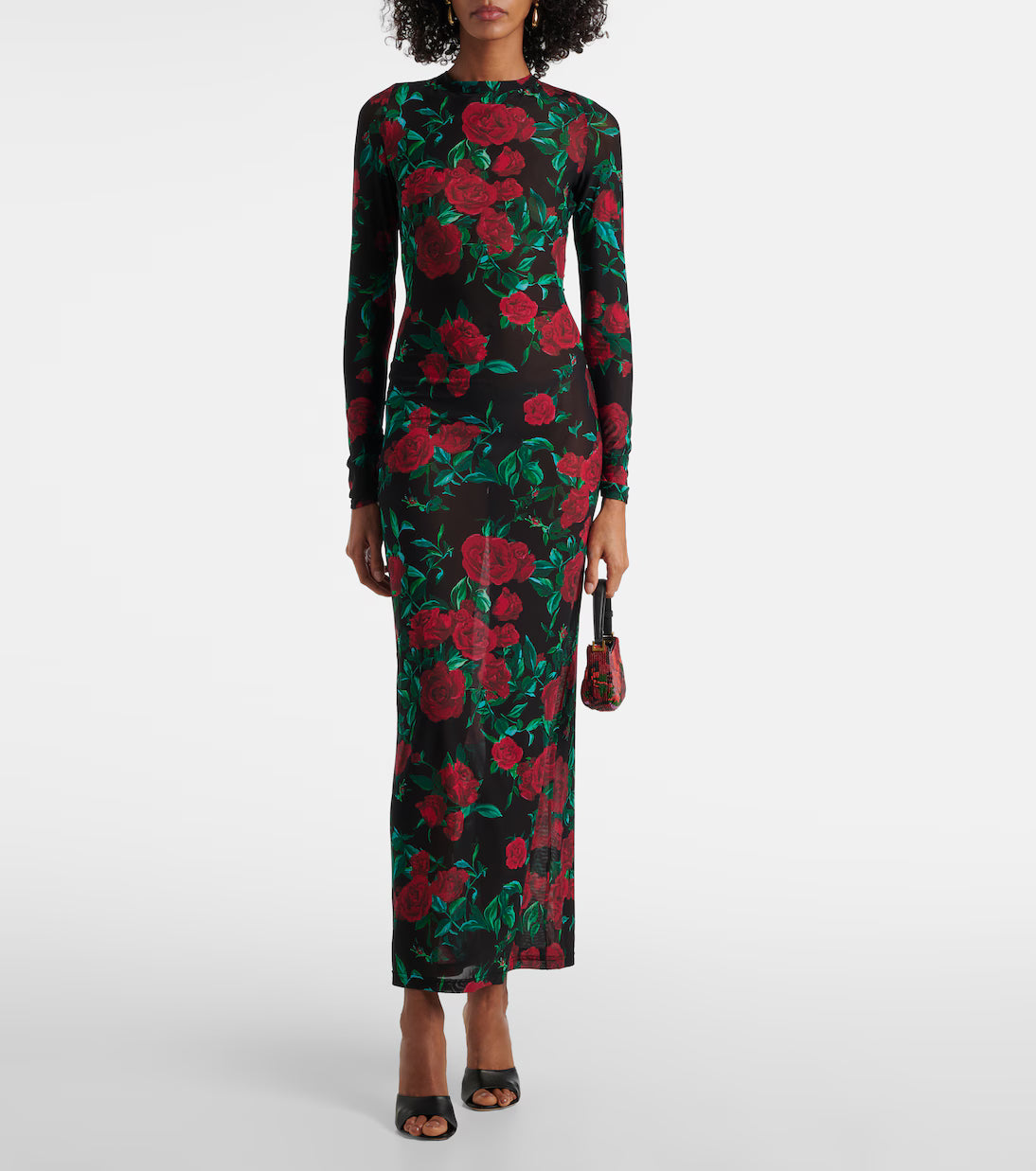 ALEXANDRA MIRO SELENE DRESS BLACK ROSE L