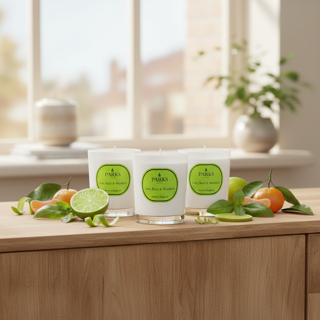 LIME, BASIL & MANDARIN 3 CANDLE SET