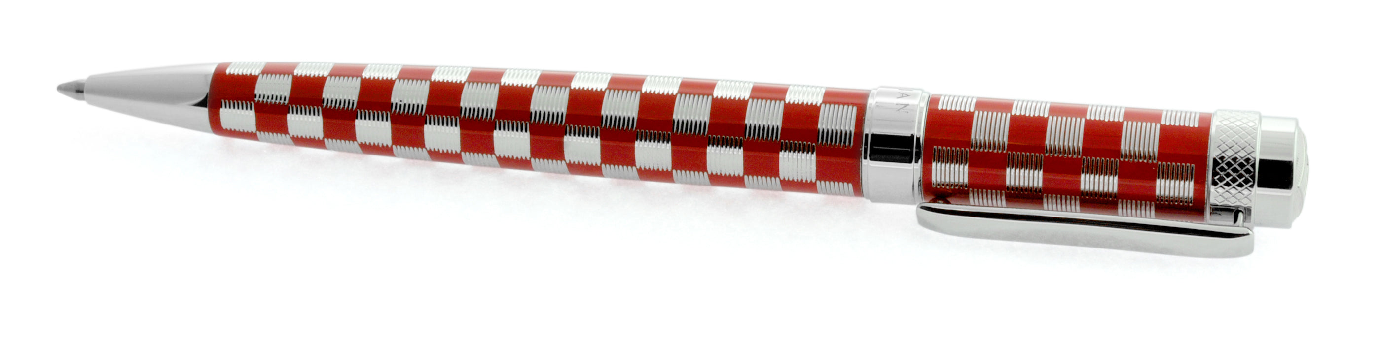 Lacca Chequer Ball Point Pen in Red