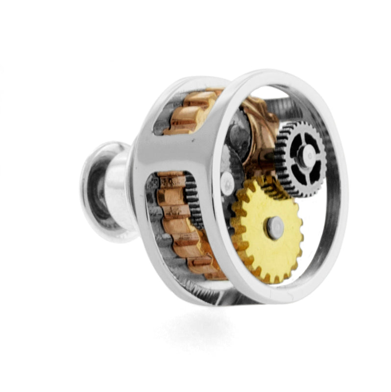 Round Gear Pin in Gold Colour