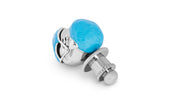 Tateossian Doctor Bulldog pin with blue Swarovski elements