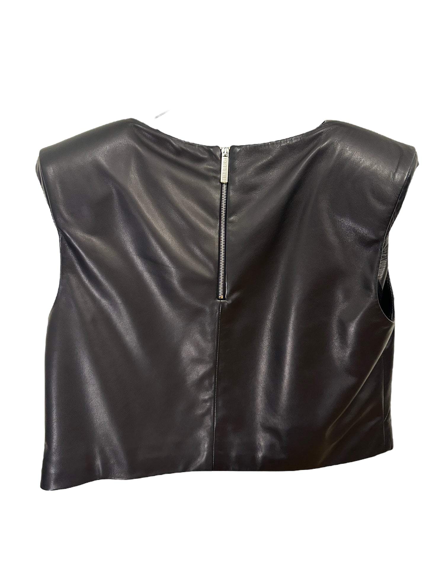 PRITCH LONDON Leather Crop Top - Size 8