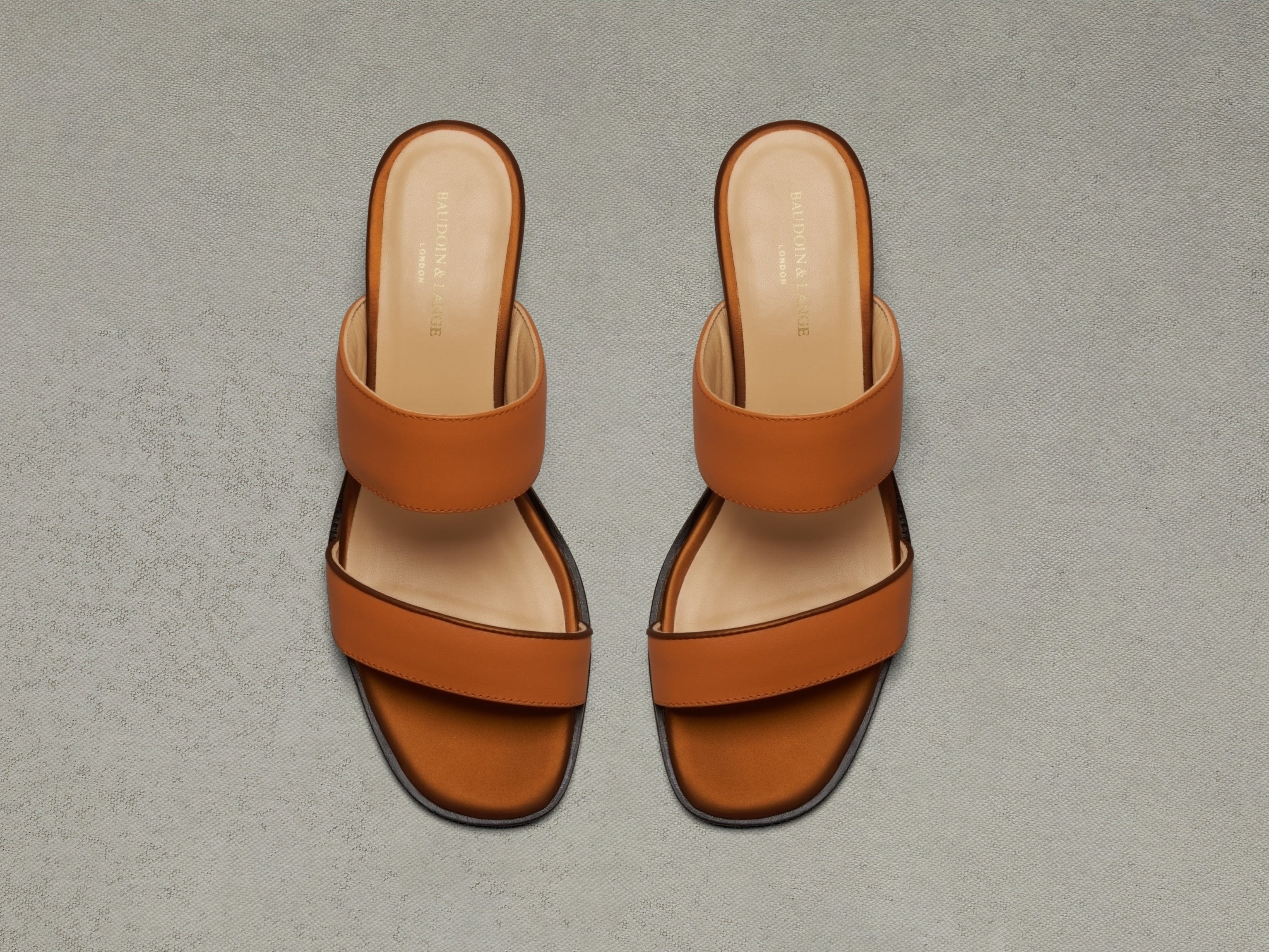 Plume Hi Sandal in Orange Matt Calf and Copper Translucent Kidskin