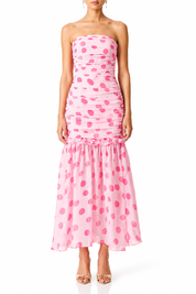 Elliatt Sola Dress - Pink Polka Dot Size S/UK8