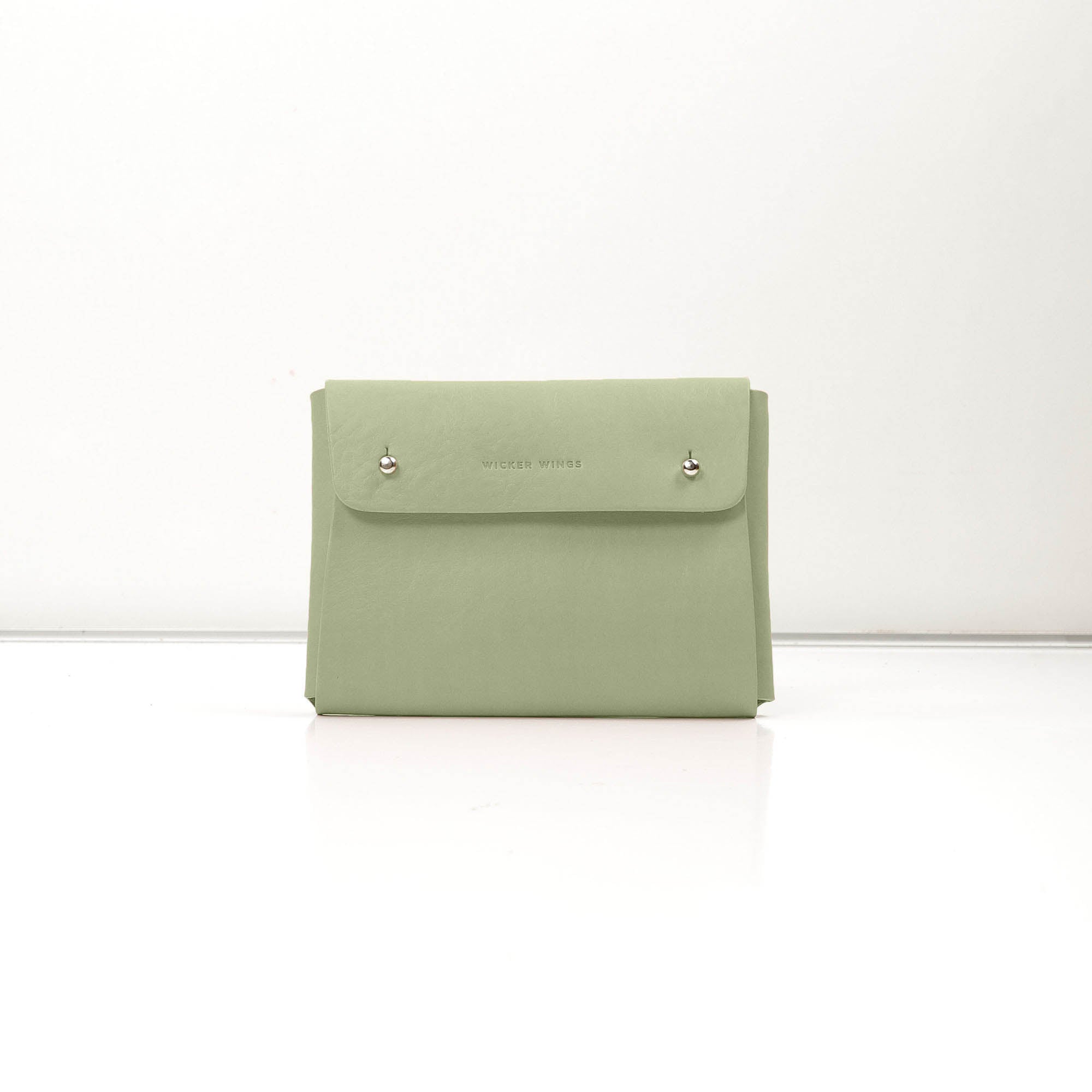 Sage Suede Medium Pouch