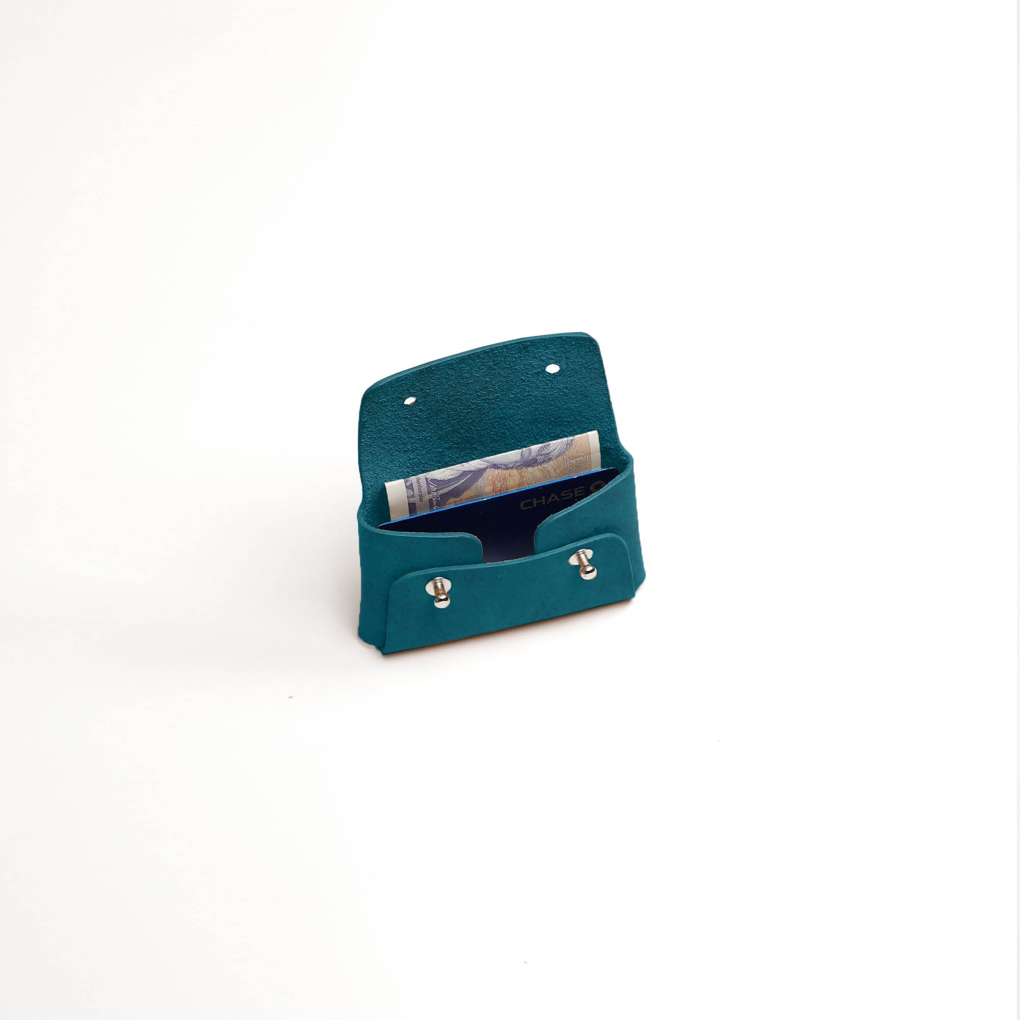 Teal Suede Kuai Small Pouch