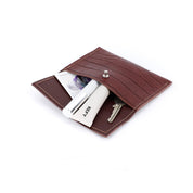 Red Brown Leather Pouch