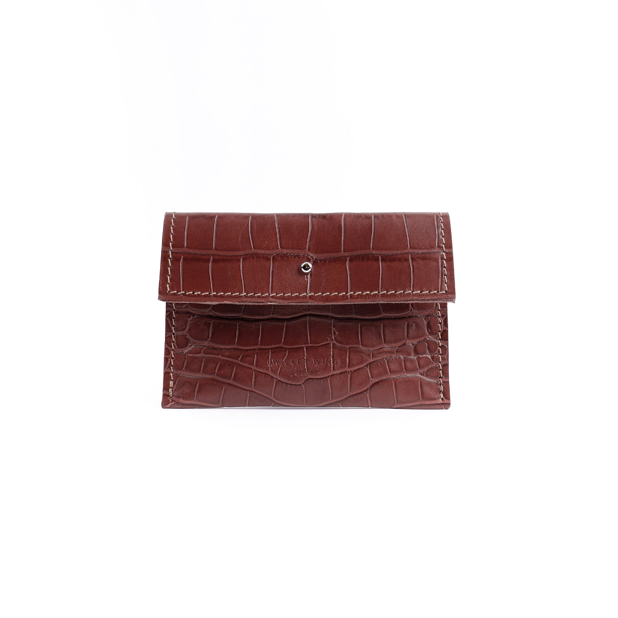 Red Brown Leather Pouch
