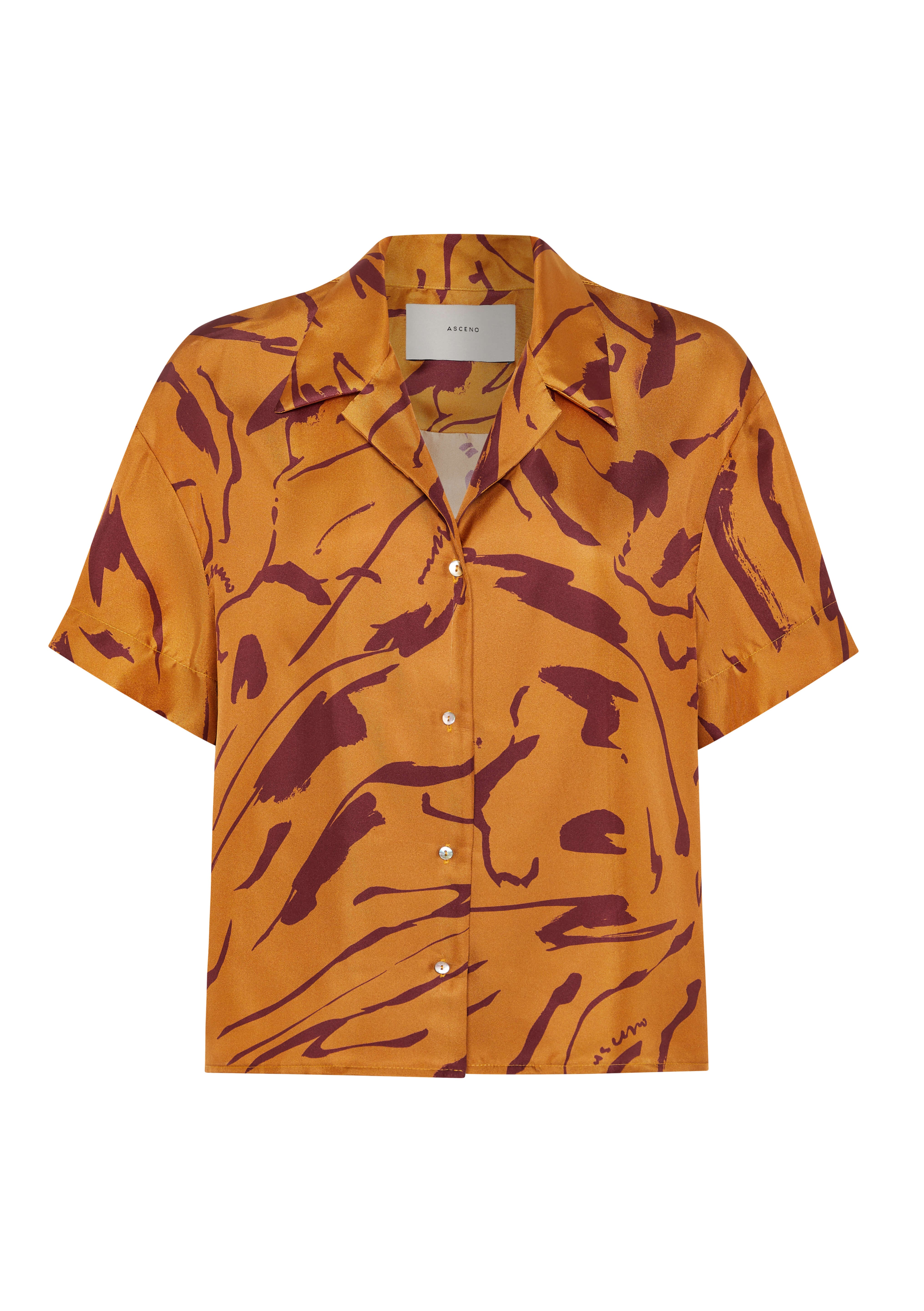 Prague Shirt Ochre Tide Silk Twill