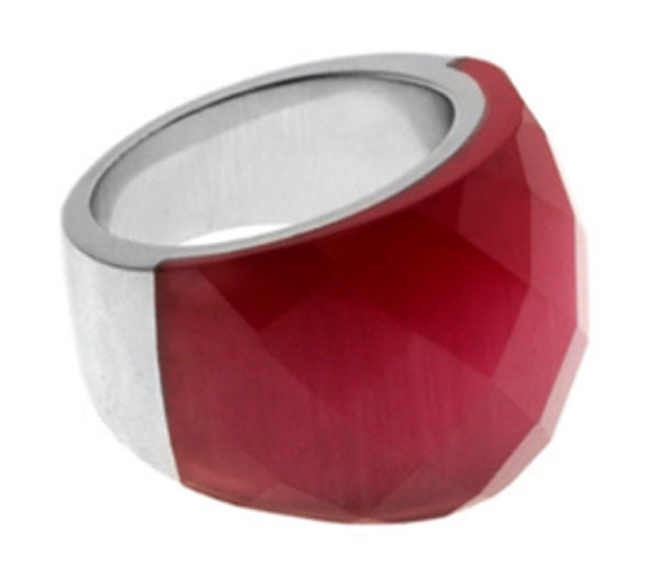 Glass and silver ring M