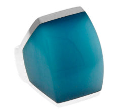 Glass and silver ring