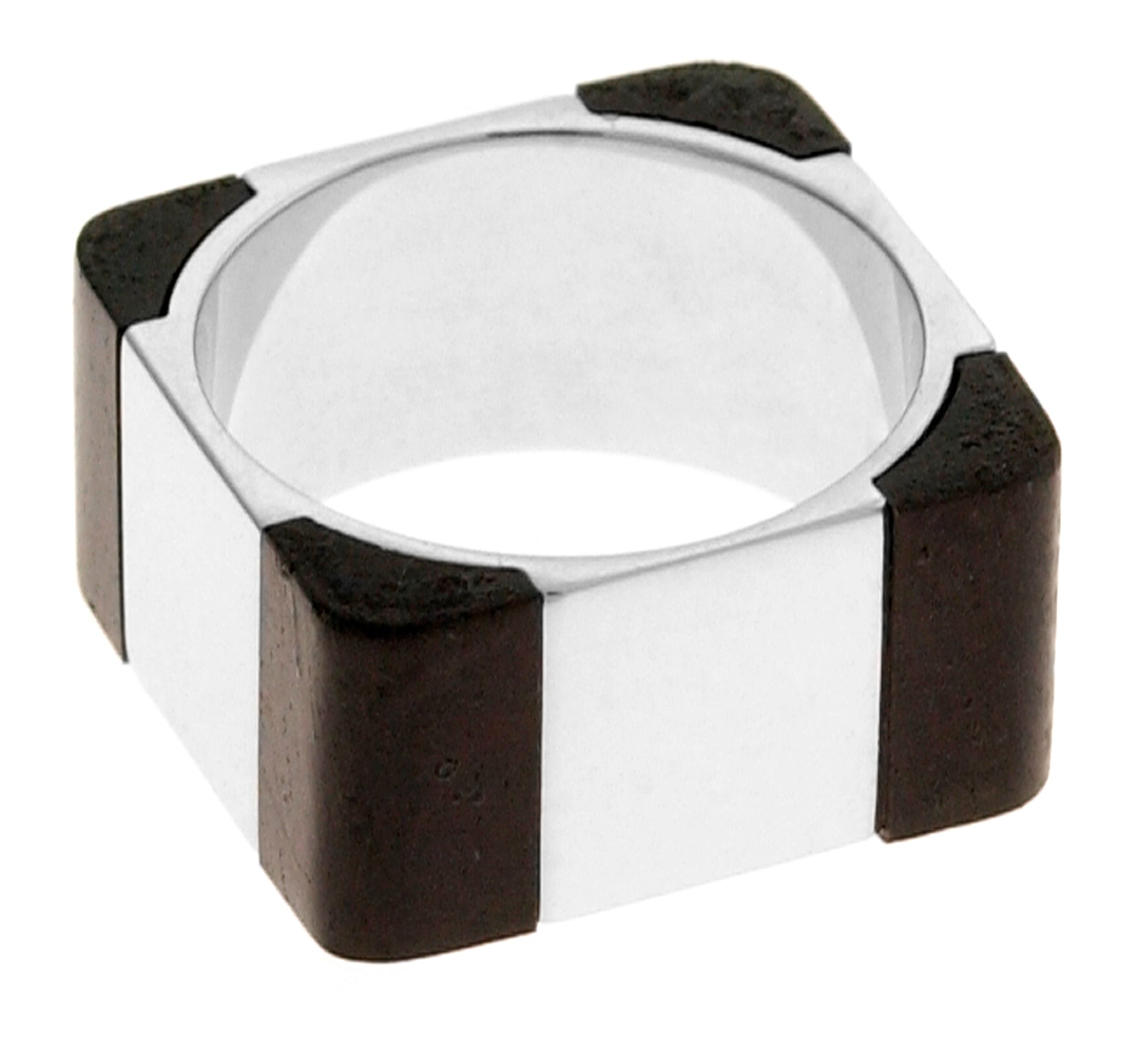 wood and silver ring