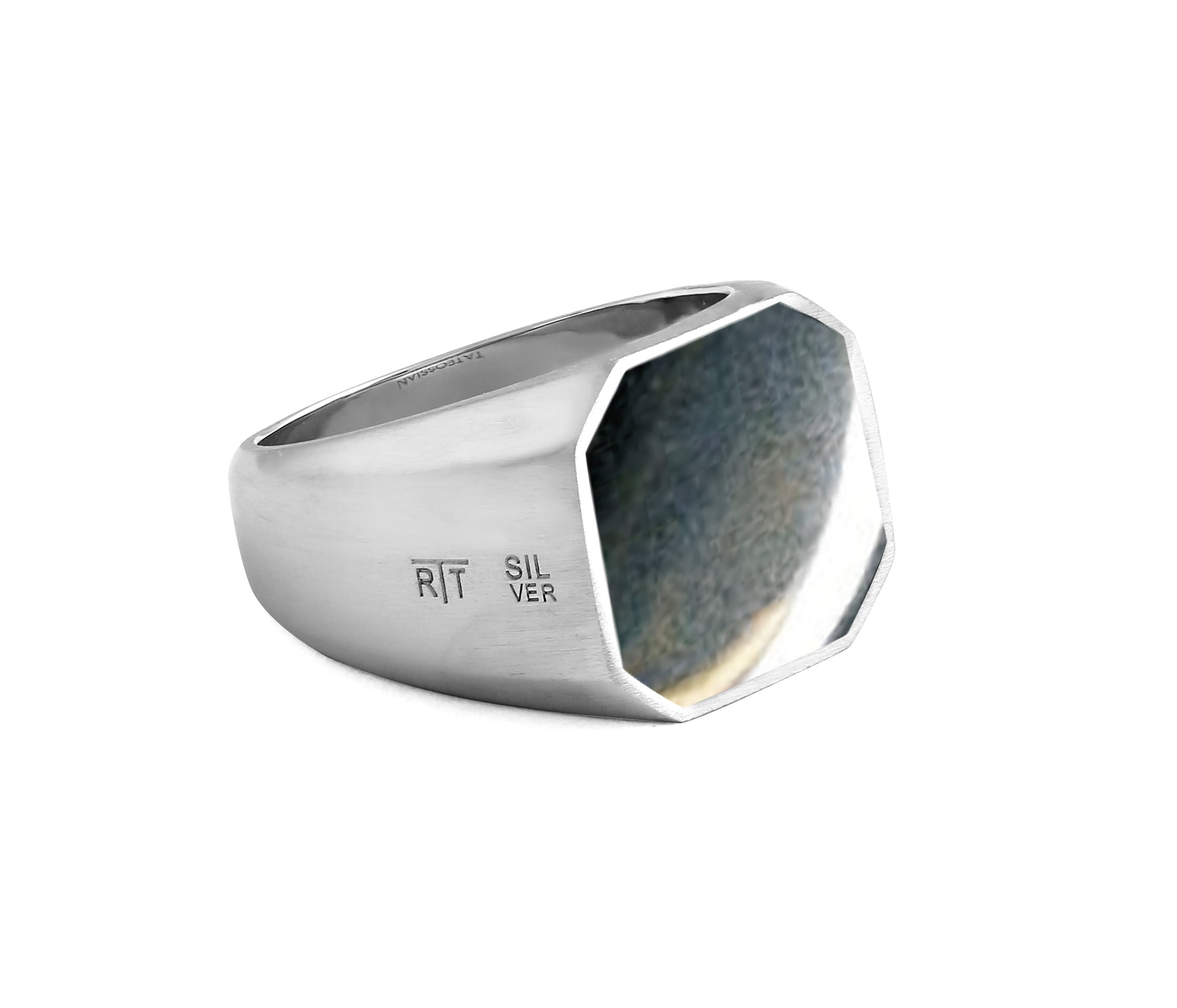 Signet Silver Ring with Hematite