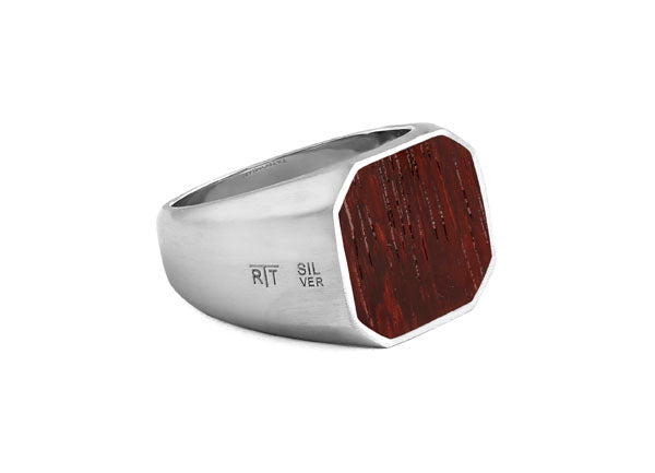 Signet Silver Ring in Rosewood