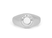 Tateossian Signature Lock Ring in Rhodium Plated Silver (S Size)