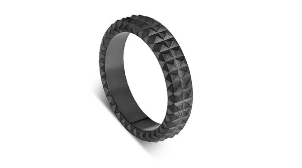 Black IP stainless steel RT Signet ring with carnelian