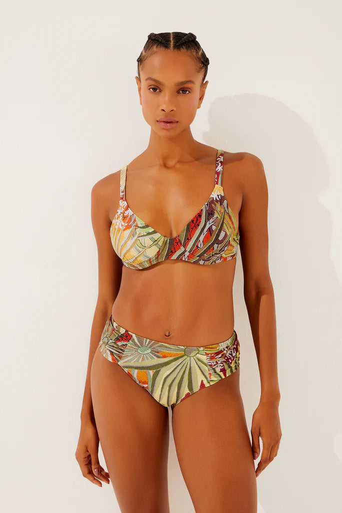 Agua de coco Palm Trees Long Strappy Bikini Top S1441B1278