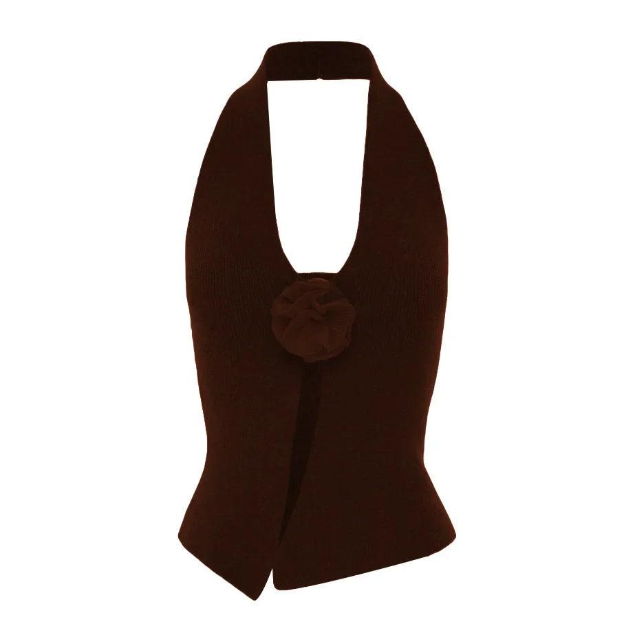 Rose top in dark brown - SAMPLE SALE LONDON 