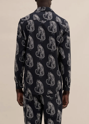 Desmond & Dempsey - SANSINDO Black Cream Men's Pyjama Shirt