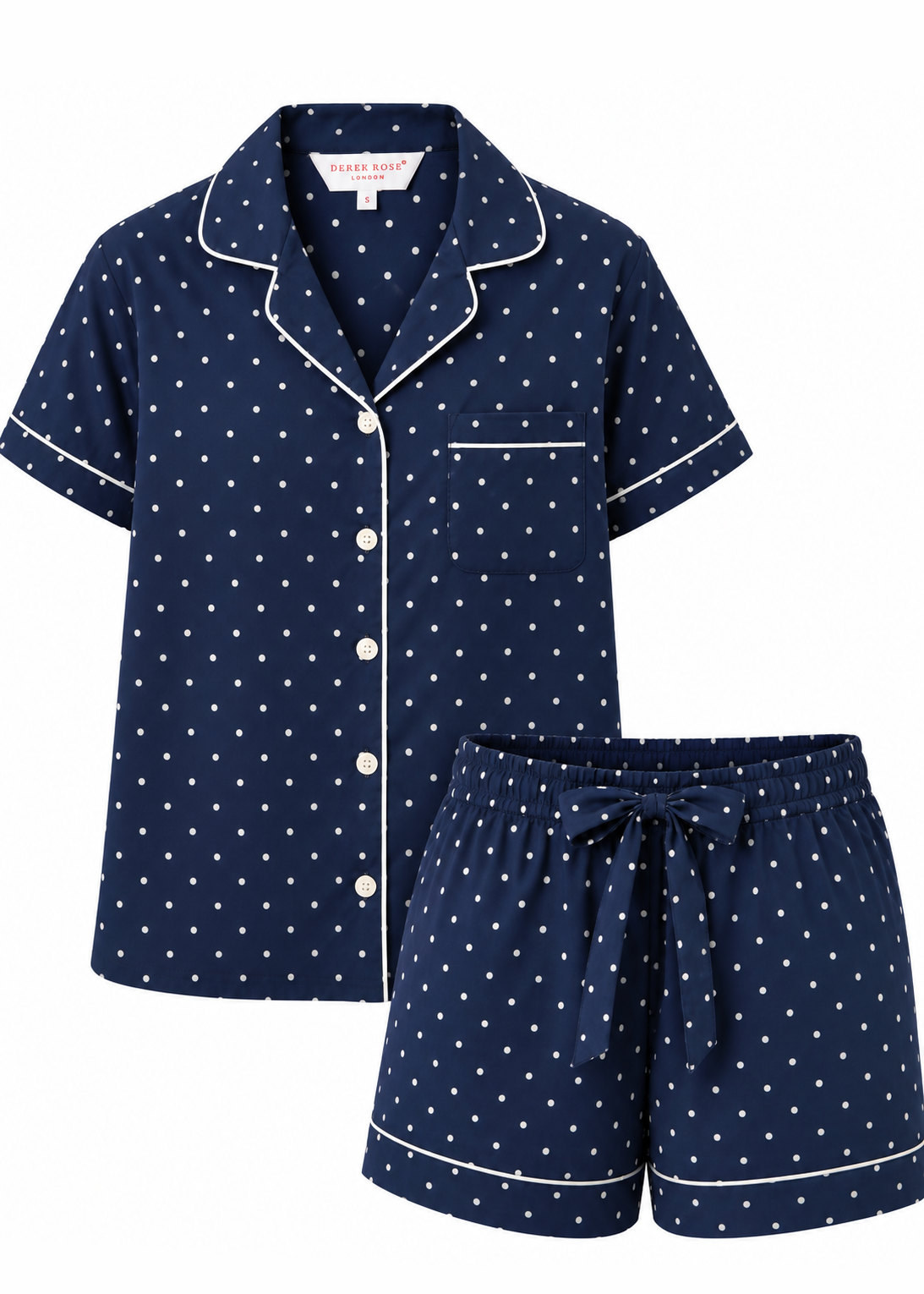 Derek Rose Women's Short Pyjama Set - Navy Polka Dot
