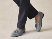 Sagan Classic Tassel Loafers in Thunder Blue Asteria Suede