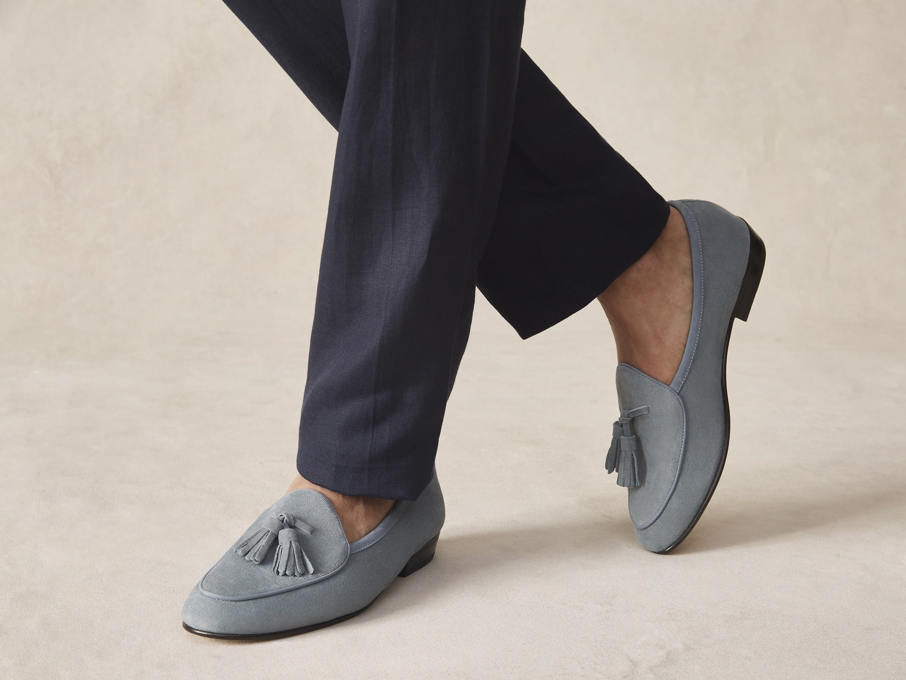 Sagan Classic Tassel Loafers in Thunder Blue Asteria Suede