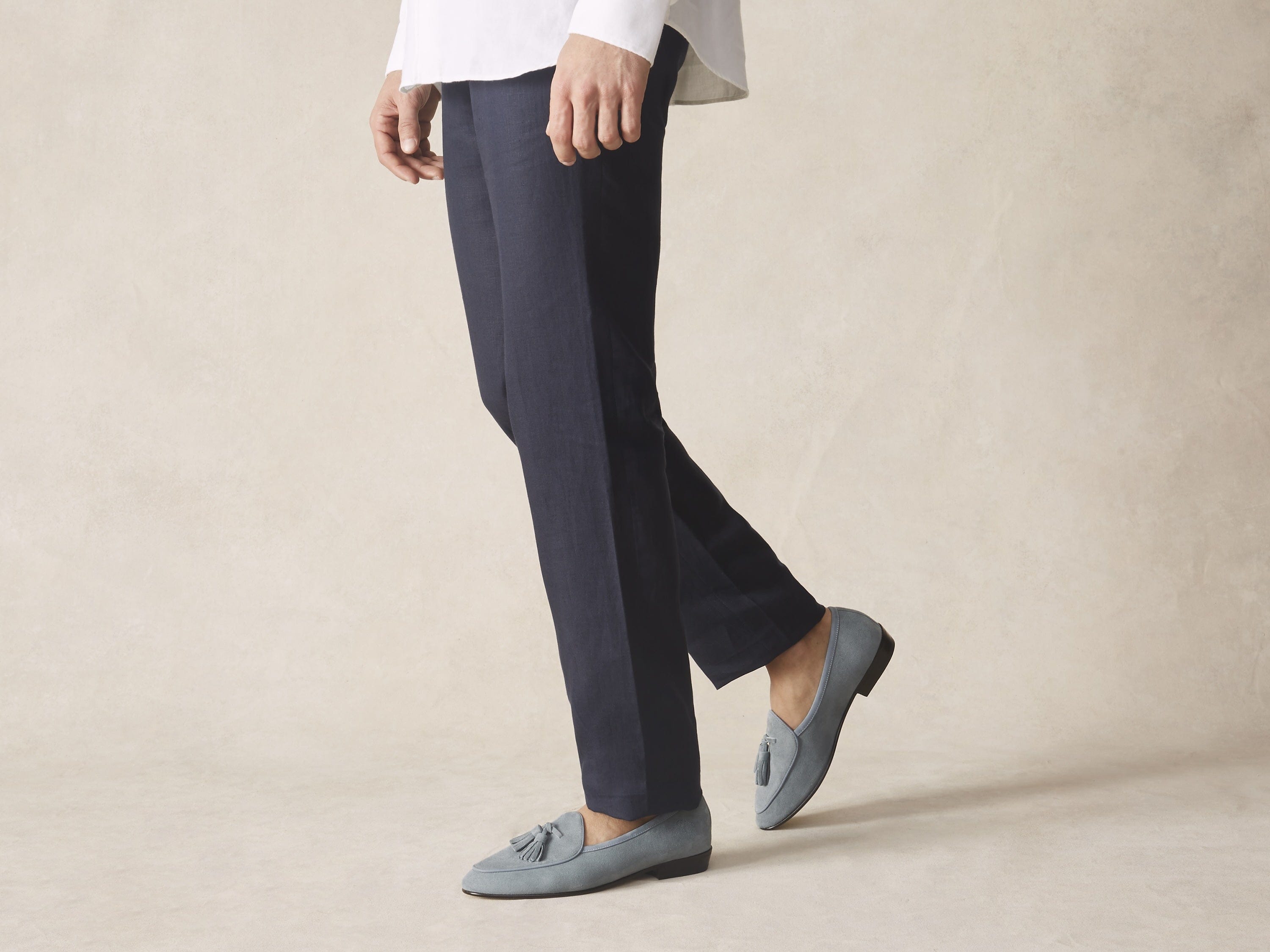 Sagan Classic Tassel Loafers in Thunder Blue Asteria Suede